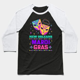 New Orleans Carnival Beads And Blings Party 2022 Mardi Gras Baseball T-Shirt